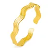 Женский браслет -манжеты браслет дизайн уникальный стиль твердый настоящий 18 тыс. Желто -золото заполненное модными девочками