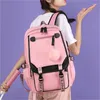 Borse da scuola Zaino grande Shujin per ragazze adolescenti Zaino in tela con ricarica USB Borse per studenti Fashion Black Pink Teen College Laptop