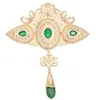 Broches pinnen grote Marokkaanse stijl sieraden broche klassieke gouden kristal holle-out met strass Arabische bruiloft