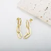 Brincos de aço inoxidável Link de aço inoxidável Drop Long Drop Gold Color Stud for Women Fashion Ear Jewelry