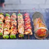 Stainless Steel Barbecue Cooking Grill Grate Outdoor Camping BBQ Drum Grilling Basket Campfire Grid Picnic Cookware For Kitchen