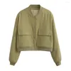 Kvinnorjackor Molan Fashion Woman Jacket Woolen Bombare Stylish Button-Up Outwrar Coat Pockets Femael Vintage