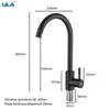 Kitchen Faucets ULA Black Gold Stainless Steel 360 Rotate Tap Deck Mount Cold Water Sink Mixer Taps Torneira 230510