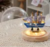 Veilleuses LED Caraïbes Perle Noire Corsaire Voiliers Couleur Voilier En Bois Modèle Décoration De La Maison Accessoires Cadeau D'anniversaire Ins