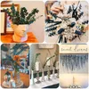 Decorative Flowers 10PCS Eucalyptus Leaf Greenery Stems With Frost Home Party Wedding Decoration Outdoor Flower Wall Wreath Garden Decor