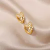Серьги обруча бабочек для женщин для женщин современные золотые серьги из нержавеющей стали 2023 Тренда свадебные эстетические украшения