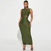 Casual Dresses Sexy See Through Bodycon Women Dress Sleeveless Solid Summer Clothing Night Club Party Knitted Female Vestidos