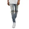 Jeans de designer Jean Amirres Denim Pantalons pour hommes 2023 Mode Brouillard Style personnalisé Plissé Stretch U8C0