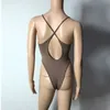 Kvinnor Jumpsuits Rompers Deep V Neck Backless Bodysuit Playouit High Cut Sexy Women Black Bodycon Jumpsuit 230510
