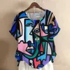 Women's T-Shirt Color Face Women's T-Shirt 2023 Summer Fashion Woman Clothing 3d Artistic Face Tops Tees Streetwear New Lady Oversized T Shirt P230515