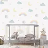 Décoration de fête dessin animé Boho arc-en-ciel autocollant mural pour chambre de bébé enfants mignon à pois étoiles pépinière autocollants maison 230510