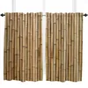Tenda Bamboo Retro Shabby Plant Tende nella camera da letto dei bambini Soggiorno Sala Trattamenti per finestre Cucina Decorazione Tende Tende