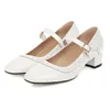 Платье обувь Ymechic 2023 Fashion Brogue Crogue Crouged White High High Heals Свадебная невеста Сладкая Мэри Джейн Пейтрина