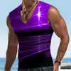 RUKAS Sleeveless graphic flash V-neck clothing 3D printing Leisure vacation sleeveless 3D printing Original patterns Daily comfort