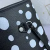 Mode Lettres Blanc Polka Dot Imprimer Meduim Sac À Main Avec Poche Zippée Porte-Monnaie Femmes Sacs À Bandoulière En Cuir Sac À Provisions Grande Capacité Fourre-Tout