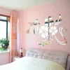 Wall Stickers 1 Set of Exquisite Flower 3D Mirror Detachable Decals Art Muralist with Bedroom TV Acrylic Background Decoration 230510