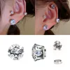 Rücken Ohrringe Mode Magnetische Ohrstecker Frauen Glänzende Magnet Ohrstecker Zirkon Stein Clip Nicht-piercing Schmuck Zubehör