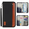 5pcs Card Holders Women Men Unisex Oxford Long Patchwork Multifunctional RFID Travel Passport Cover Storage Bag