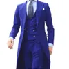 Herenpakken Blazers Arrivall Lange Jas Ontwerpen Chinese Rode Mannen Pak Zachte Tuxedo Prom Blazer Custom 3 Stuks JacketVestPants 230510