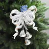 Decorazioni natalizie 5 pezzi Gold Bell Tree Decoration Ornamenti sospesi Anno forniture per la casa Accessori per feste Silver