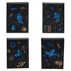 1pc All Black Paper Blank Inner Page 256Pages Thicken Graffiti Notebook Sketch Book Hardcover 128 Sheets Jammed Drawing Painting