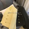 レディースジャケット秋の女性用ツイードジャケットウールダブル胸ショートコートソリッドカラーカサコsmlxl