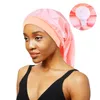 Yeniden kullanılabilir su geçirmez saten duş kapağı havlu banyosu uyku şapkaları kadınlar için uzun saçlar doğal kıvırcık saçlar hızlı kurutma yumuşak kaput