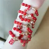 Bracelets à maillons Bracelet à breloques en pierre rouge 2023 Année de la mascotte de boeuf Apportez des bijoux chanceux et de la santé Saint-Valentin Cadeaux cadeaux pour un ami