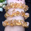 Strand Natural Yellow Gravel Quartz Crystal Chain Armband Energy Citrine Stone Oregelbundet Bangle Jewelry Love Gift