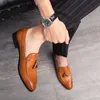 Платья мужская повседневная обувь мокасины кожаные квартиры Zapatos Hombre Loafers Tassel обуча