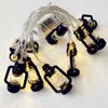 30 LED Black Lantern String Lights Mini Kerosene Lamp voor binnen buiten Patio Garden Holiday Feest Kerstmis Nieuwjaar Decoraties (warm wit) Batterij aangedreven