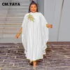 Plus size Dresses CM.YAYA Plus Size Women Leaf Splicing Batwing Loose Asymmetrical Slim Dress Vintage Fashion Maxi Long Dresses Vestidos 230511