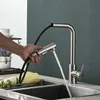Keukenkranen zwarte nikkelkraan trek uit dubbele modi koude water mixer kraan kraan dekmontage roestvrij staal en plastic tapware 230510