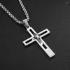 Chaînes En Acier Inoxydable Croix Collier Crucifix Pendentif Pour Hommes Haute Qualité 316L Boîte Chaîne En Gros