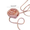 Choker Goth Cloth Big Rose Pendant Handmade Necklace For Women Elegant Jewelry Dropship