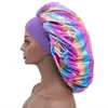 Berretti Beanie/Skull Caps Jumbo Large Large Wide Brimmmed Sleeping Bonnets Per le donne africane Compiti a casa Cura dei capelli Chemio Cap Laser Satin Silk Shower