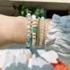 Bracelets coréens brin pour femme argile polymère Imitation perle mode perles plaquées or Boho bijoux faits à la main