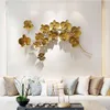 Wall Stickers Modern Creative 3D Wrought Iron Gold Magnolia Crafts Restaurant Living Room Decoration Home Sofa Background Mural Art