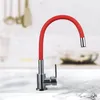 Kitchen Faucets Faucet Silica Gel Nose Any Direction Rotating Multicolor Options Cold and Water Mixer Tap Deck Installation 230510