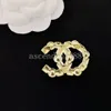 Luxe Femmes Hommes Designer Marque Lettre Broches Cristal Strass Bijoux Broche Perle Pin Mariage Cadeaux De Fête De Noël Accessoires