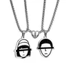 Chains 2023 Boy Girl Portrait Couple Necklace For Women Romantic Heart Magnetic Cartoon Pendant Cool Hip Hop Accessories