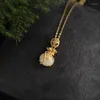 Correntes design exclusivo design natural hetiano jade pequeno pendente antigo colar de artesanato de ouro antigo jóias de prata de estilo chinês vintage