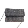 Abendtaschen Kettendesign Pu-Leder Diamanten Umhängetasche für Frauen Luxushandtaschen und Geldbörsen Marken-Shoudler-Handtasche 230427