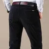 Men's Pants 6 Colors Men's Thick Corduroy Casual 2023 Winter Style Business Fashion Stretch Regular Fit Trousers Male Clothes