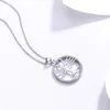 Catene in argento sterling 925 da 23,55 mm con ciondolo a forma di albero della vita rotondo per gioielli da donna