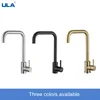 Kitchen Faucets ULA Black Gold Stainless Steel 360 Rotate Tap Deck Mount Cold Water Sink Mixer Taps Torneira 230510