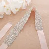 Wedding Sashes Silver Rhinestones Bridal Sash dunne kledinggordel kristalbloem voor vrouwen formele zzy202s