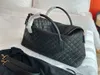 Black Fashion ES Borse da viaggio giganti in pelle trapuntata Maxi Borsa elastica Manici superiori borsone da donna da uomo con chiusura a zip Custodia grandi borse v5EO #