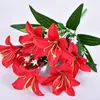 Dekorativa blommor Artificial Lily 5 Heads Wedding Party Besök Patient Gift Bouquet Home El Banket Office Garden Art Decoration