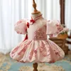 Fille robes bébé filles Style chinois princesse robe de bal enfants fête d'anniversaire baptême rose Y754